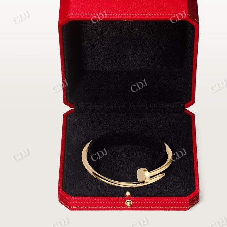 14k Solid Gold Nail Bangle Bracelet  customdiamjewel   
