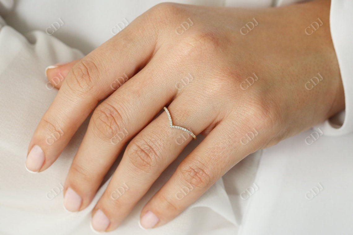 0.14 CTW Lab Grown Diamond Chevron Wedding Band  customdiamjewel   