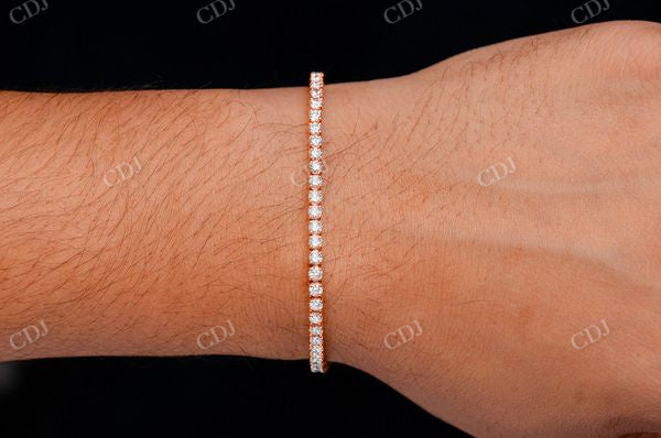 Rose Gold Plated Prong Set Tennis Diamond Bracelet  customdiamjewel   