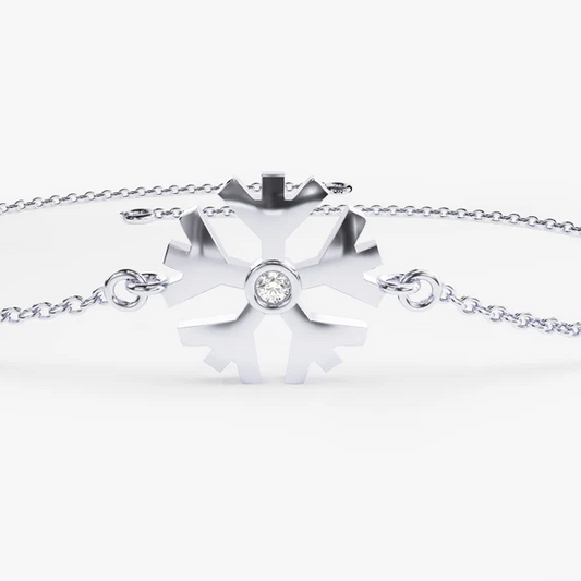Minimalist Snowflake Moissanite Bracelet for Women  customdiamjewel Sterling Silver White Gold VVS-EF