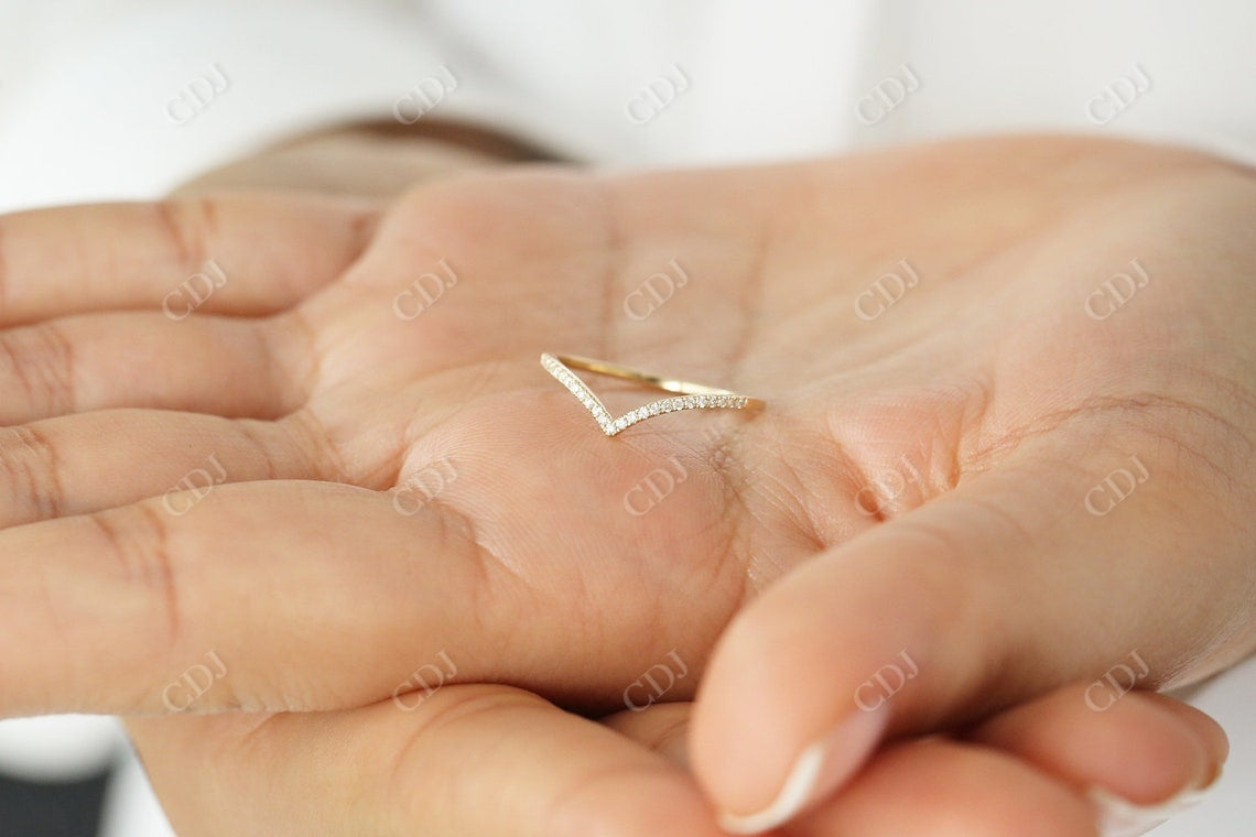 0.14 CTW Lab Grown Diamond Chevron Wedding Band  customdiamjewel   