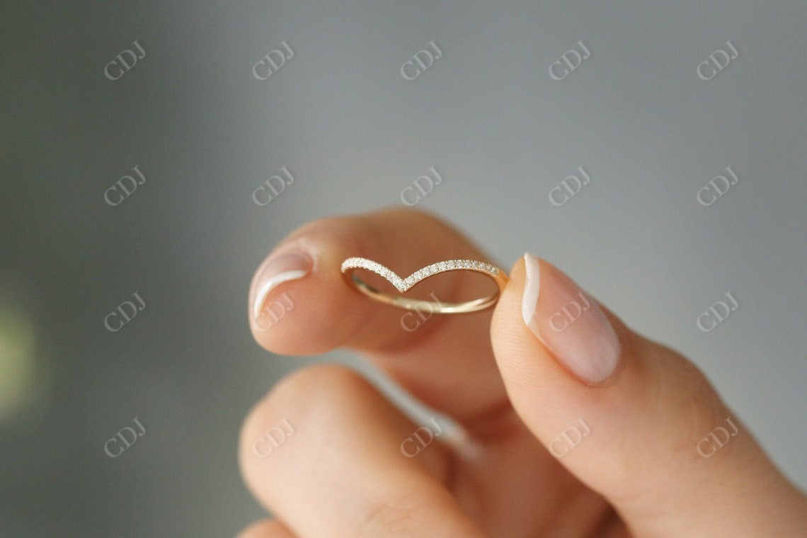 0.14CTW Natural Diamond Chevron Shape Women's Wedding Band  customdiamjewel   