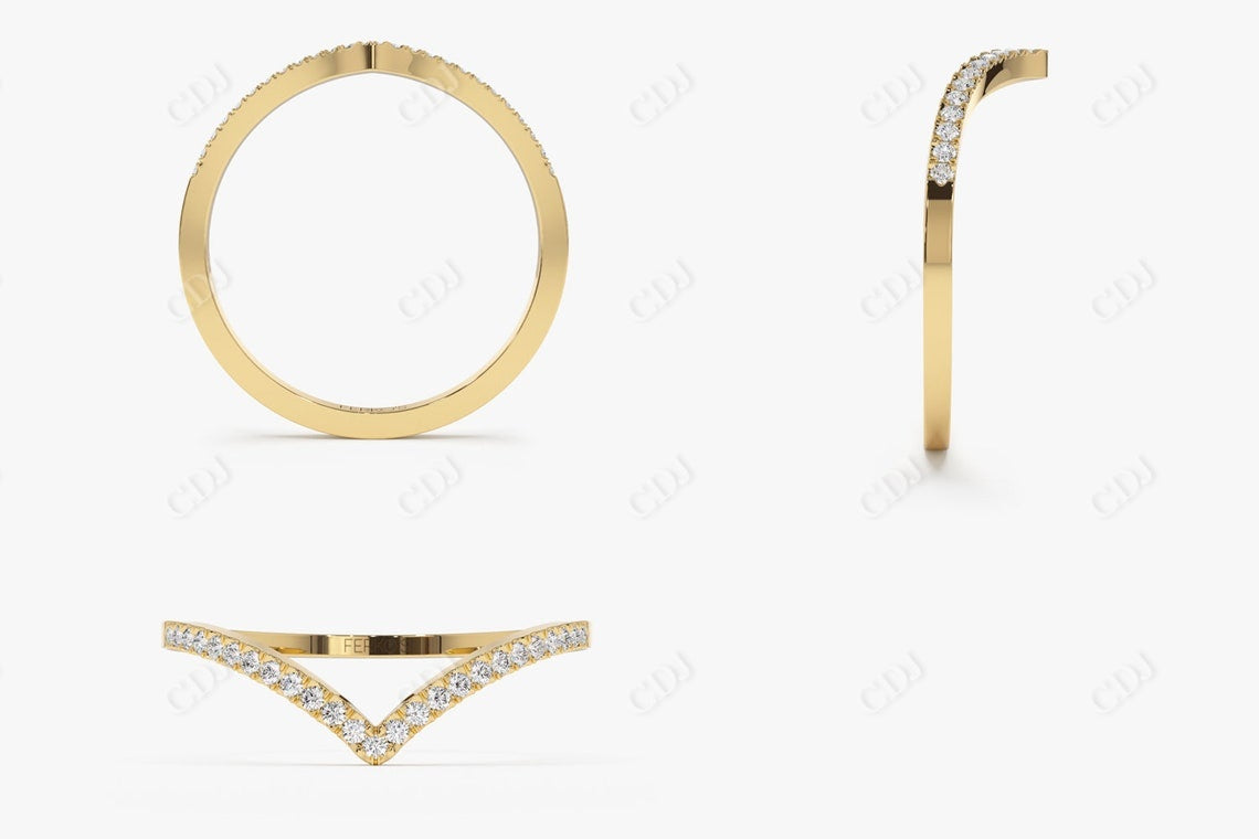 0.14 CTW Lab Grown Diamond Chevron Wedding Band  customdiamjewel   