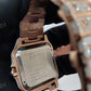Full Rose cartier Santos Wrist Watch For Men customdiamjewel