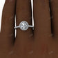 3/4 Diamond Eternity Ring Round Cut Moissanite Halo ring  customdiamjewel   