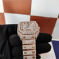 Full Rose cartier Santos Wrist Watch For Men customdiamjewel