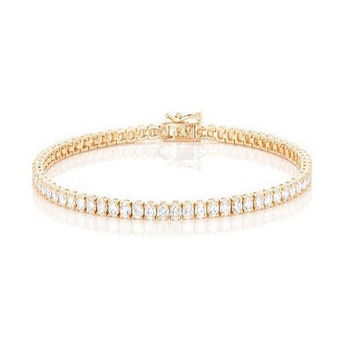 Rose Gold Plated Prong Set Tennis Diamond Bracelet  customdiamjewel   