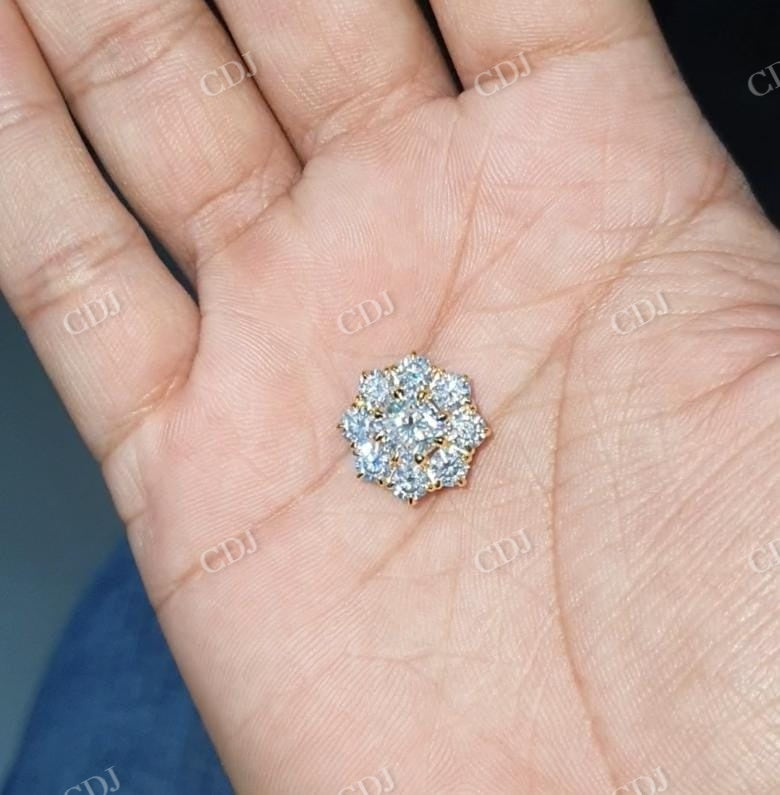 Crushed Ice Cushion Shaped Halo Moissanite Pendant  customdiamjewel   