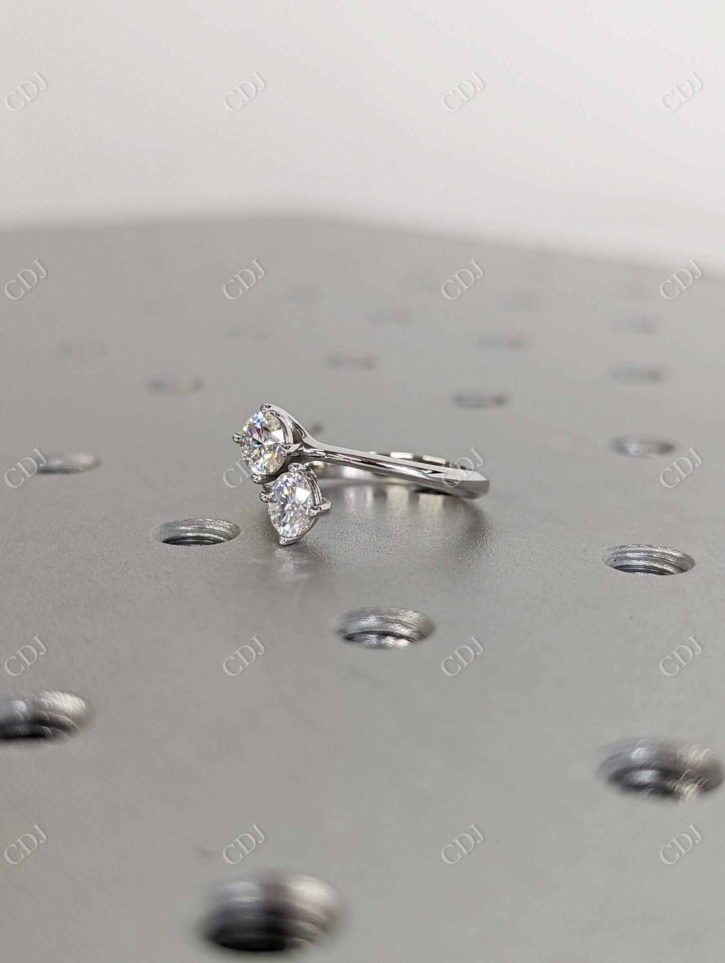 0.50CTW Round Cut Double Stone Engagement Ring  customdiamjewel   