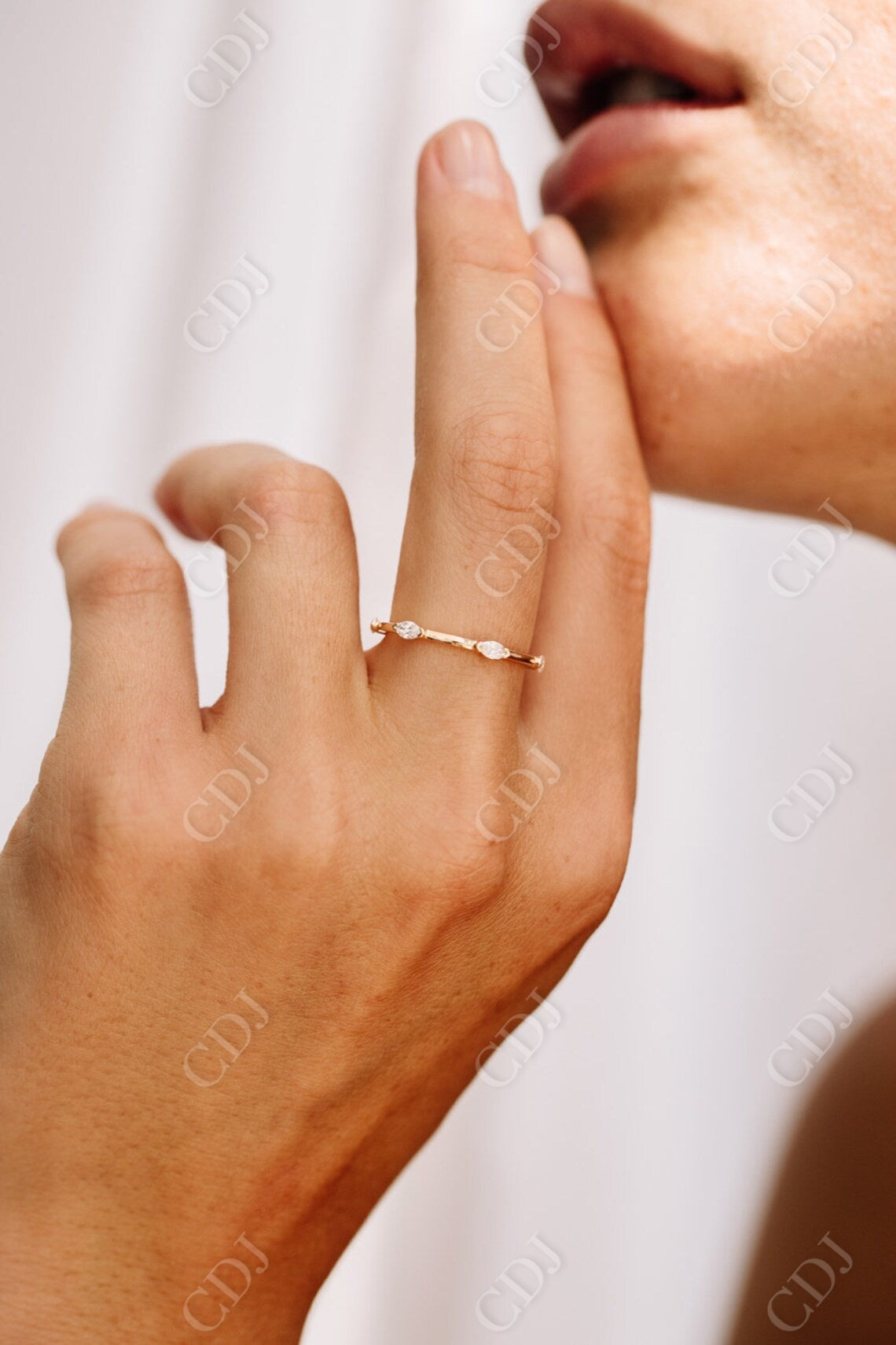 0.45CTW East West Marquise Cut Natural Diamond Wedding Band  customdiamjewel   