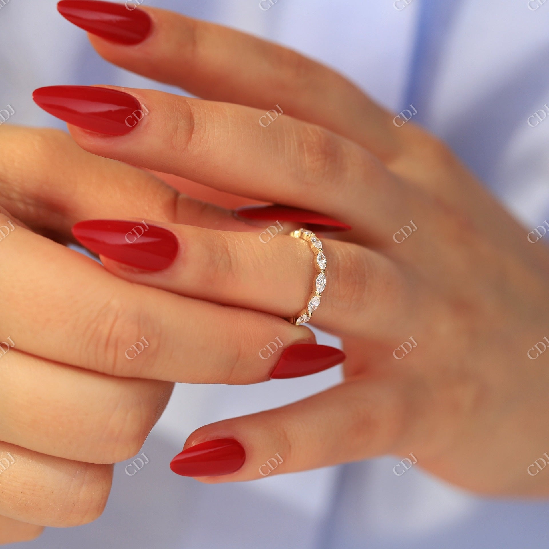1.60CTW Marquise Cut Lab Grown Diamond Wedding Band  customdiamjewel   