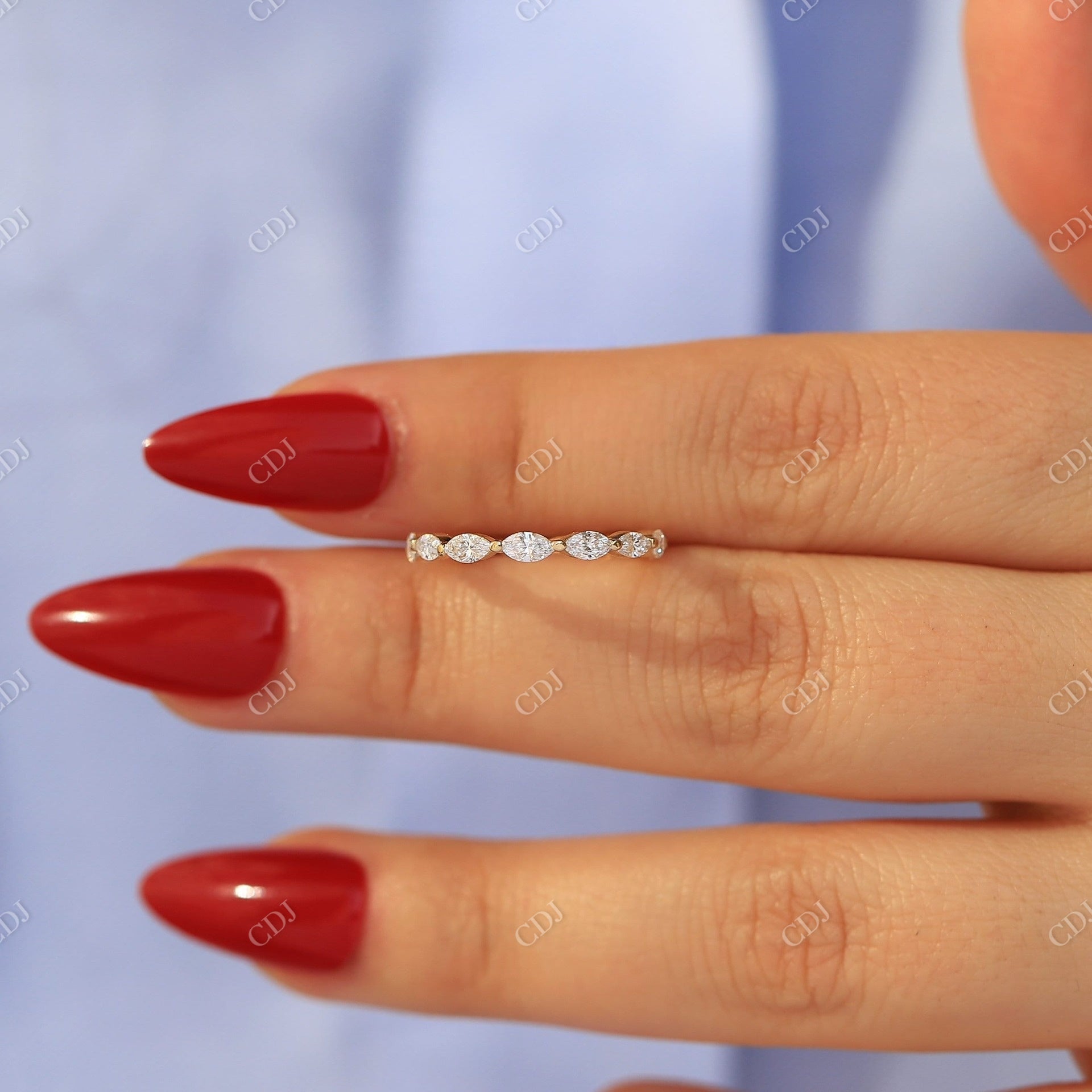 1.60CTW Marquise Cut Lab Grown Diamond Wedding Band  customdiamjewel   