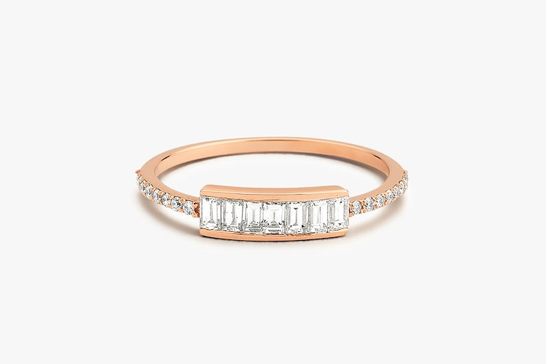 0.46CTW Natural Diamond 14K Gold Half Eternity Women's Band  customdiamjewel 10 KT Solid Gold Rose Gold VVS-EF