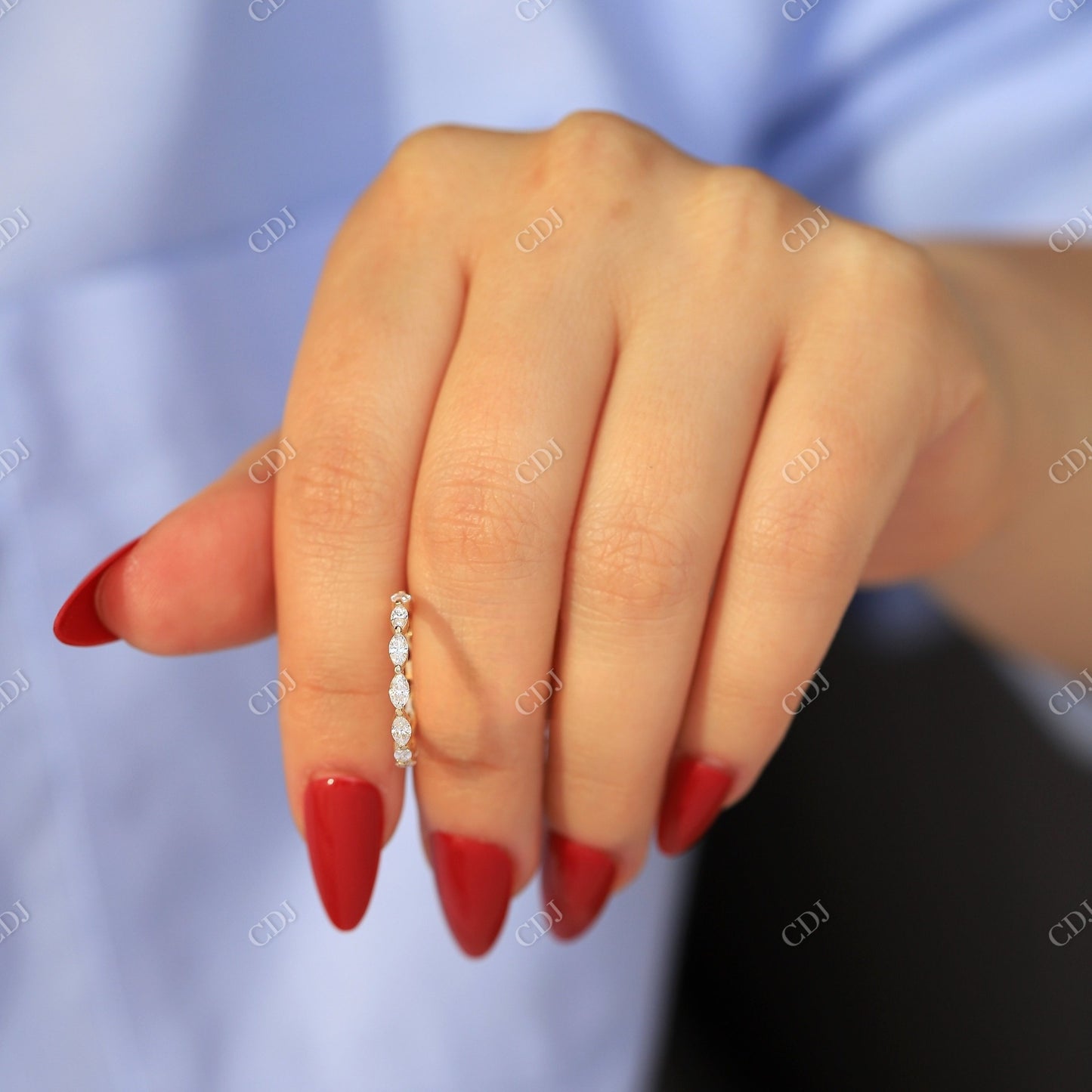 1.60CTW Marquise Cut Lab Grown Diamond Wedding Band  customdiamjewel   