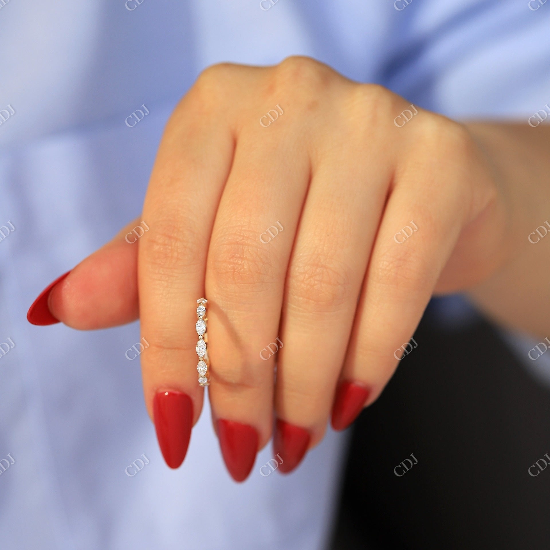 1.60CTW Marquise Cut Lab Grown Diamond Wedding Band  customdiamjewel   