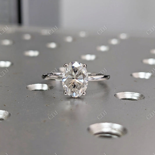 2.80CTW Hidden Halo Oval Cut Moissanite Engagement Ring  customdiamjewel 10KT White Gold VVS-EF