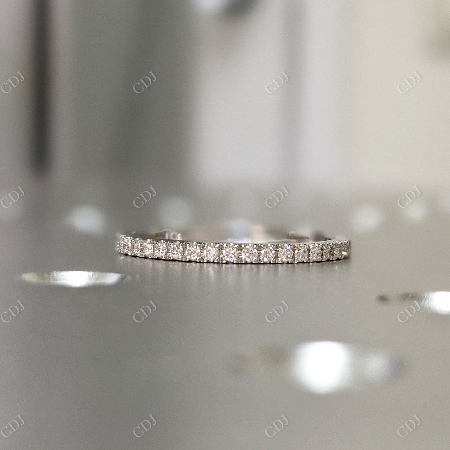 14k Gold Half Eternity Stackable 0.18CT Diamond Ring