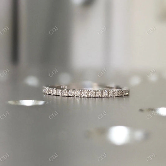 14k Gold Half Eternity Stackable 0.18CT Diamond Ring  customdiamjewel 10 KT White Gold VVS-EF