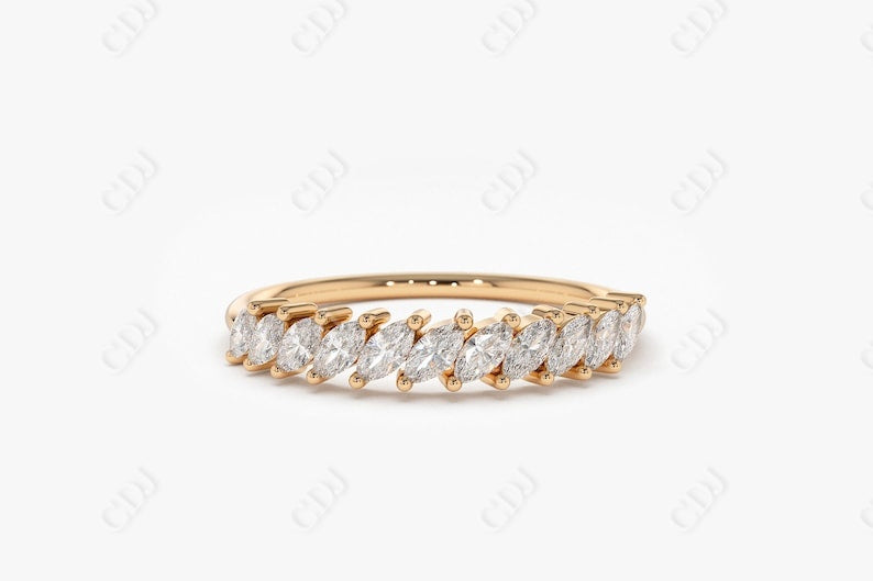 0.40CTW Lab Grown Marquise Diamond Wedding Band  customdiamjewel Sterling Silver Rose Gold VVS-EF