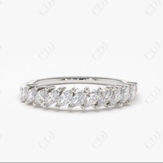 0.40CTW Lab Grown Marquise Diamond Wedding Band  customdiamjewel Sterling Silver White Gold VVS-EF