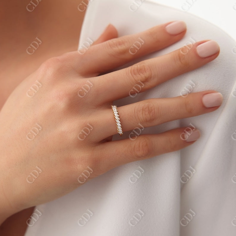 0.40CTW Marquise Cut Natural Diamond Half Eternity Wedding Band  customdiamjewel   