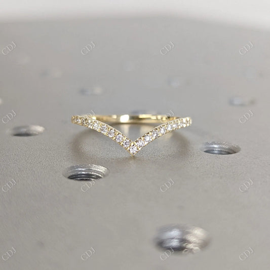 14K Gold 0.21CT Diamond Chevron Ring  customdiamjewel 10 KT Yellow Gold VVS-EF