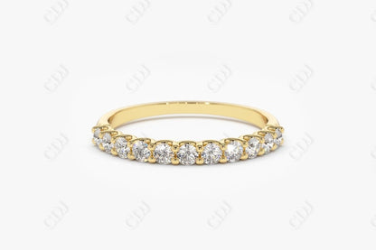 0.41CTW Lab Grown Round Diamond Wedding Band  customdiamjewel Sterling Silver Yellow Gold VVS-EF