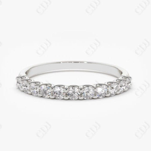 0.41CTW Lab Grown Round Diamond Wedding Band  customdiamjewel Sterling Silver White Gold VVS-EF