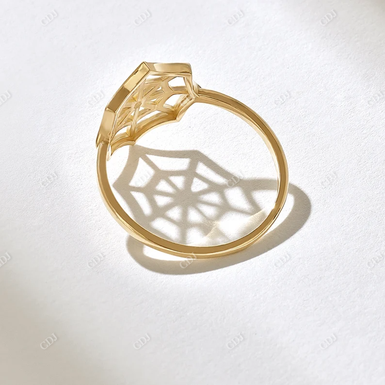 0.02CTW Diamond Gothic Halloween Spider Web Engagement Ring  customdiamjewel   