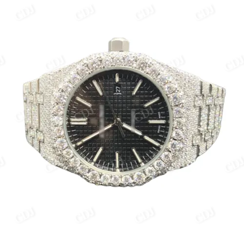 High Quality Colorless Diamond Hip Hop Style Watch customdiamjewel