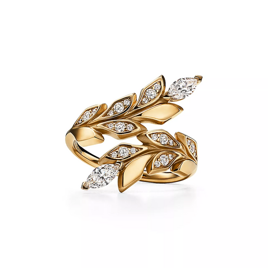 0.41 CTW Art Deco Vine Bypass Natural Diamond Ring  customdiamjewel 10KT Yellow Gold VVS-EF