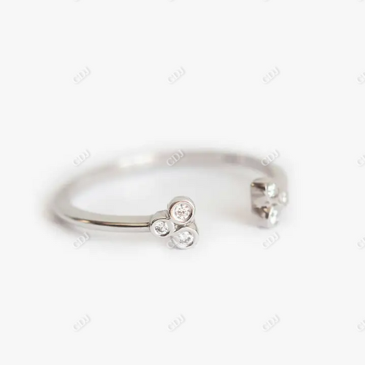 Natural Diamond Bezel Set Open Wedding Band  customdiamjewel 10KT White Gold VVS-EF