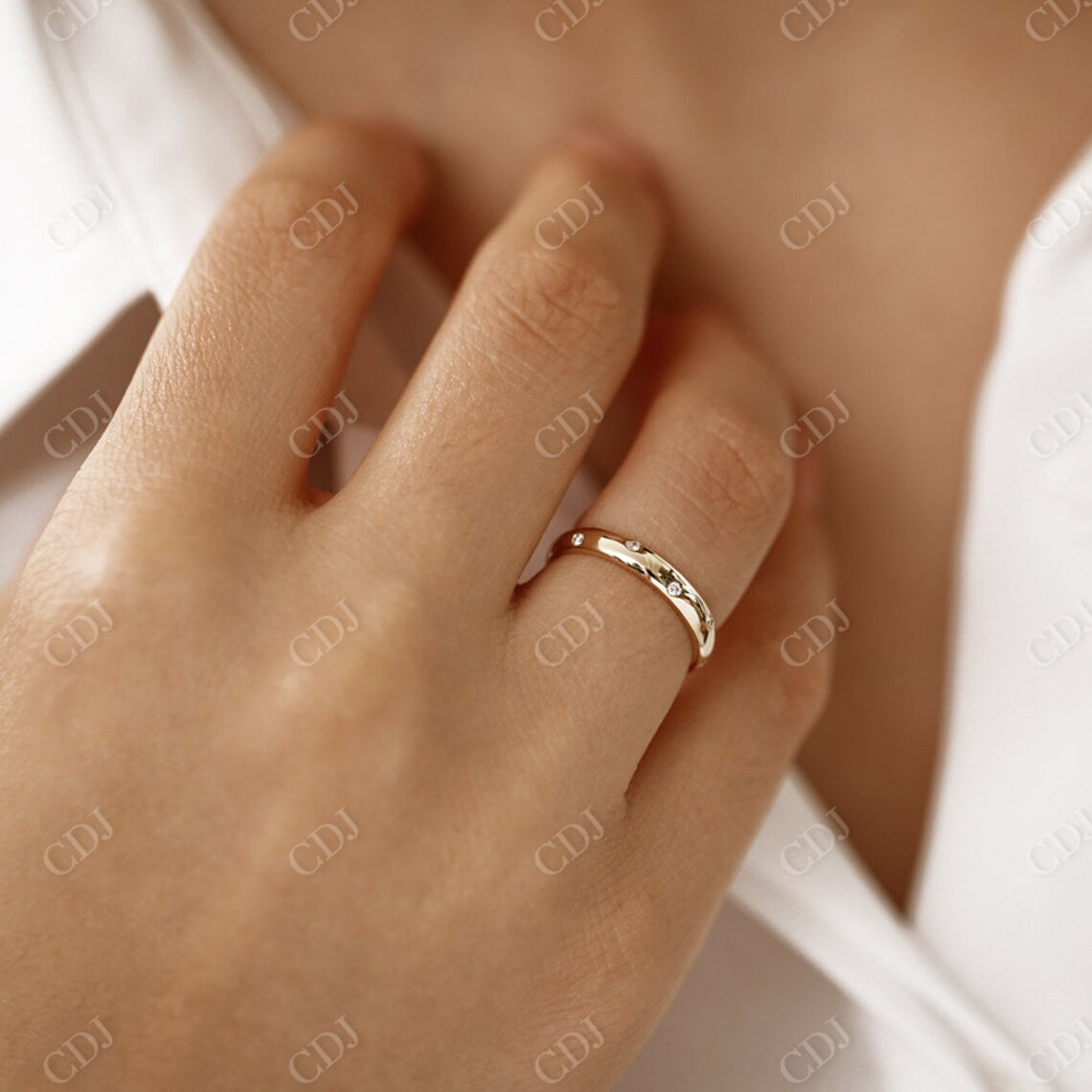 0.13CTW Natural Diamond Thick Stackable Wedding Band  customdiamjewel   