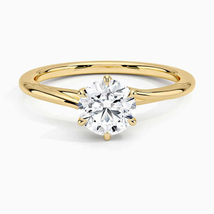 2CT Lab Grown Diamond 6 Prong Twist Solitaire Engagement Ring  customdiamjewel Sterling Silver Yellow Gold VVS-EF