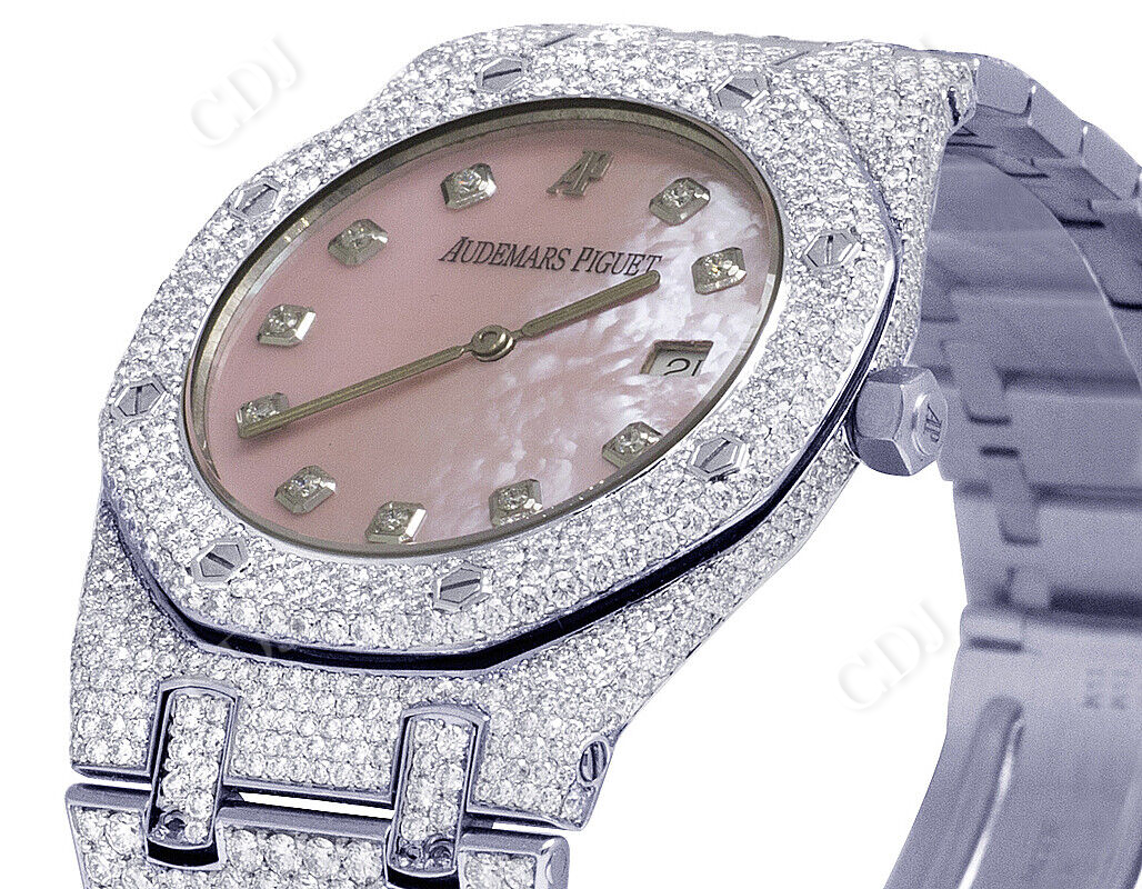 35MM Stainless Steel AP Real Diamond Watch (12.5 CTW)  customdiamjewel   
