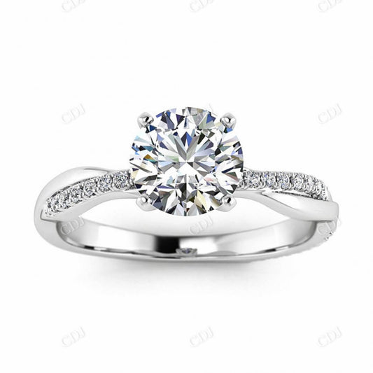 Antique Cut Moissanite Cathedral Setting Half Eternity Engagement Ring  customdiamjewel 10KT White Gold VVS-EF