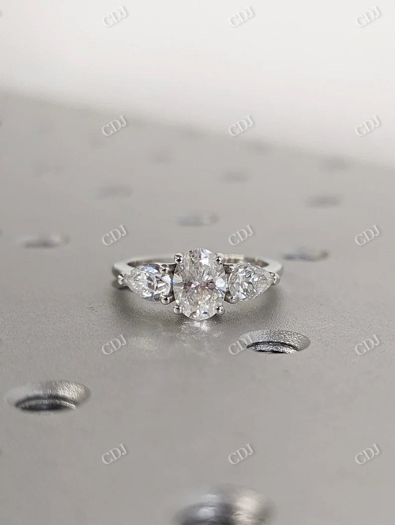 1CT Oval Cut Moissanite Stacking Cluster Ring