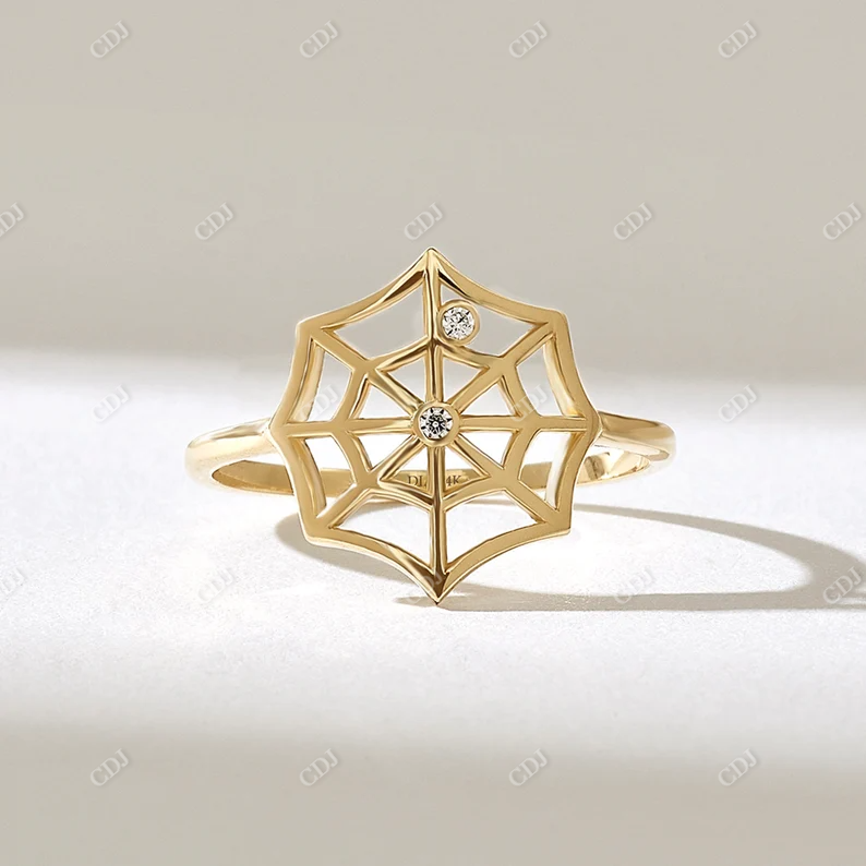 0.02CTW Diamond Gothic Halloween Spider Web Engagement Ring  customdiamjewel   