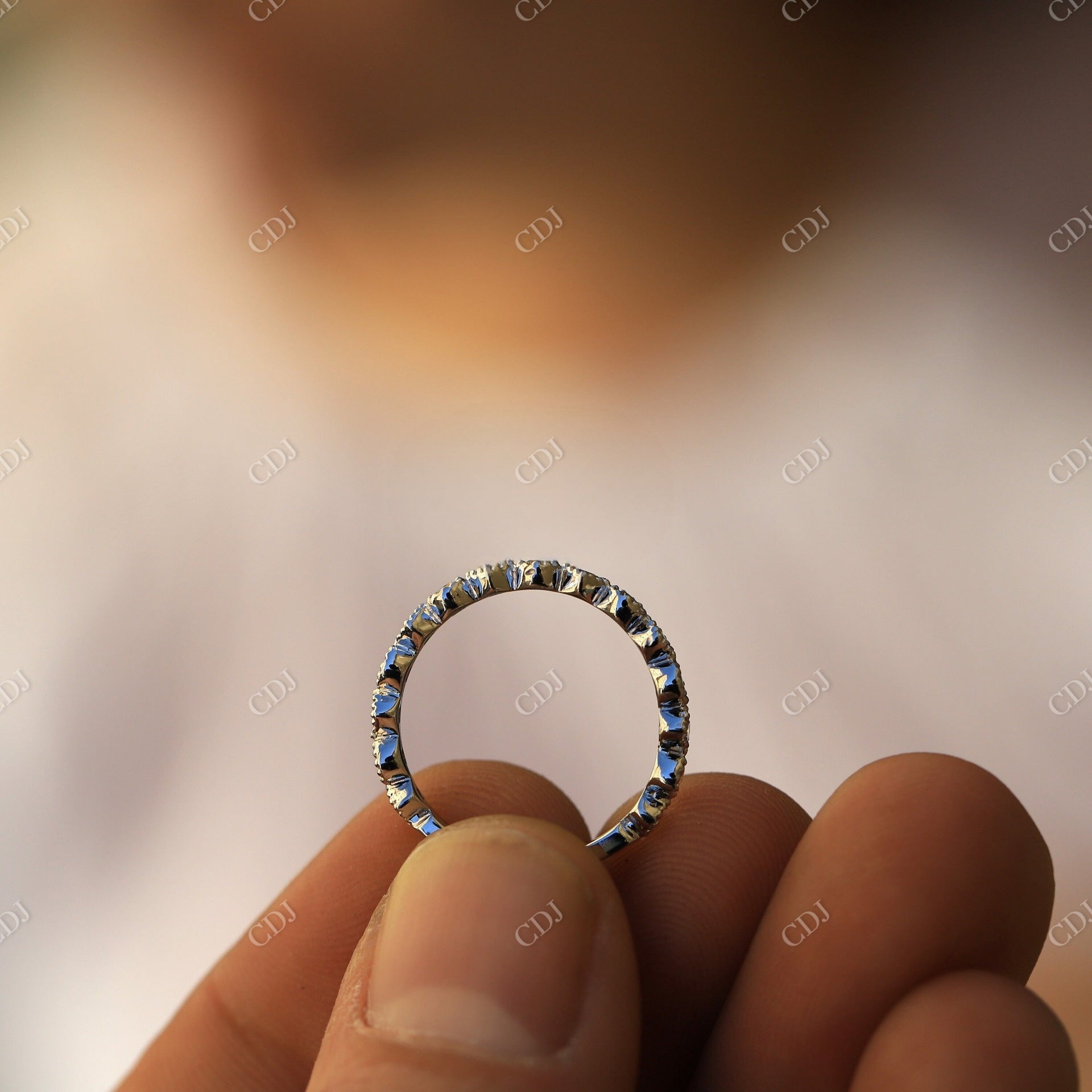 0.50CTW Bezel Set Lab Grown Diamond Wedding Band  customdiamjewel   