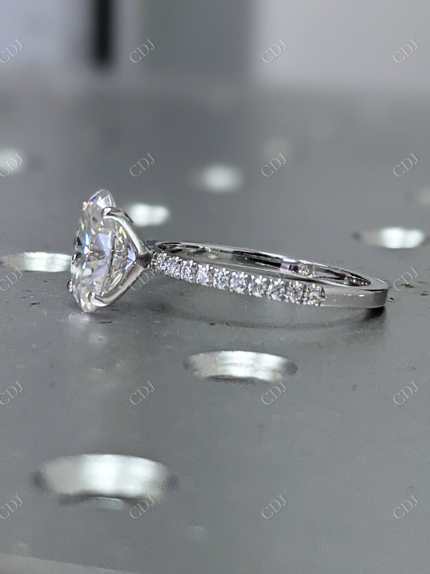 1.65CTW Oval Cut Moissanite Engagement Ring