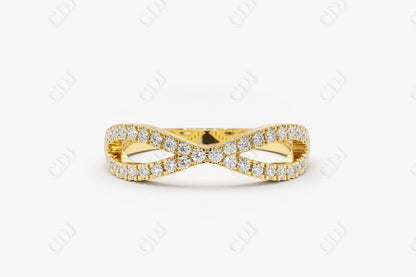 0.22CTW Lab Grown Diamond Infinity Wedding Band For Women  customdiamjewel Sterling Silver Yellow Gold VVS-EF