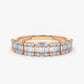 0.65CTW Baguette And Round Cut Natural Diamond Half Eternity Band  customdiamjewel 10 KT Solid Gold Rose Gold VVS-EF