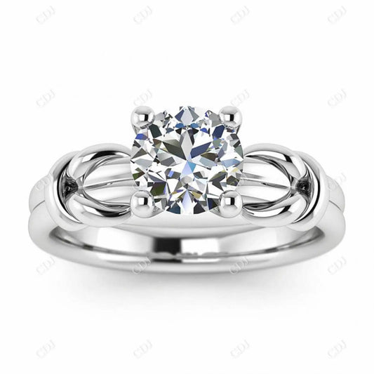 Round Cut Lab Grown Tie The Knot Engagement Ring  customdiamjewel 10KT White Gold VVS-EF