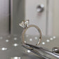 Round Cut Moissanite 14K Solid Gold Half Eternity Engagement Ring