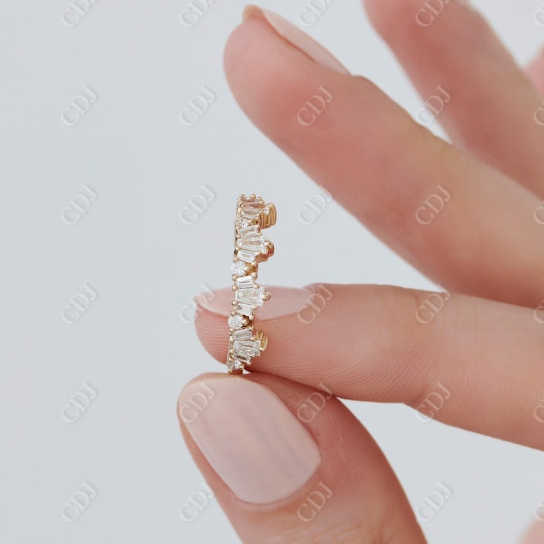 0.59CTW Lab Grown Baguette Diamond Wedding Band  customdiamjewel   