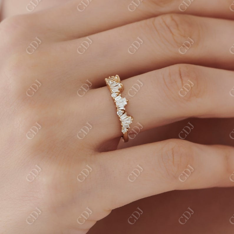 0.59CTW Lab Grown Baguette Diamond Wedding Band  customdiamjewel   