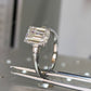 Emerald Cut Moissanite White Gold Three Stone Engagement Ring