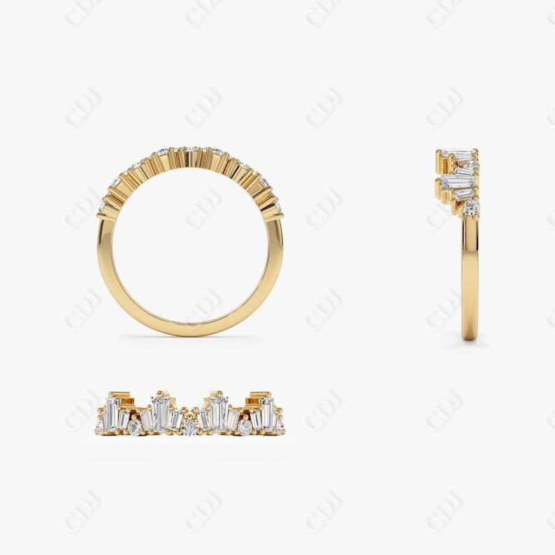 0.59CTW Lab Grown Baguette Diamond Wedding Band  customdiamjewel   