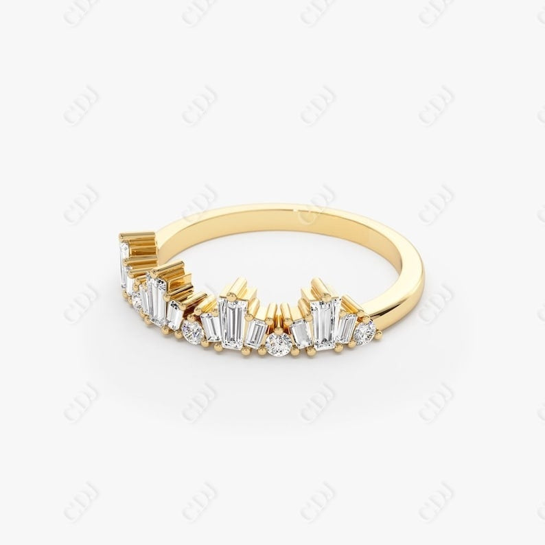 0.59CTW Lab Grown Baguette Diamond Wedding Band  customdiamjewel   