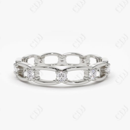 0.38CTW Lab Grown Link Eternity Wedding Diamond Band  customdiamjewel Sterling Silver White Gold VVS-EF